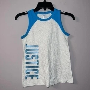 Justice blue and light gray tank top kid size 10  #1209 - Picture 1 of 6
