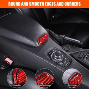 Red Carbon Car Armrest Switch Sticker Decorative Kit For BMW 6 Series 2004-2009 - Picture 1 of 12
