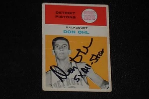 DON OHL 1961-62 FLEER ROOKIE SIGNED AUTOGRAMMKARTE #33 DETROIT PISTONS - Bild 1 von 1