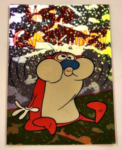 1993 Topps THE REN & STIMPY SHOW Prismatic HOLD EVERYTHING! Card #16 Nickelodeon - Picture 1 of 1