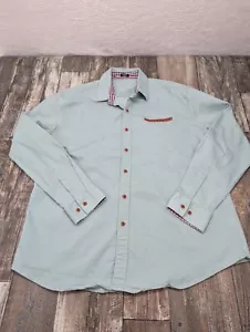 Coofandy Mens 2XL Mint Green Button Up L/S Collared Flip Cuff Shirt 💚💚💚💚💚💚 - Picture 1 of 13