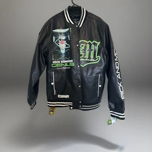 RARE LIMITED EDITION Rick & Morty x Members Only Faux Leather Varsity Jacket - Picture 1 of 10
