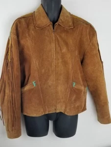 Ren Eellis by Chambers Vintage Brown Leather Southwestern Jacket tag Sz 44 - Picture 1 of 10