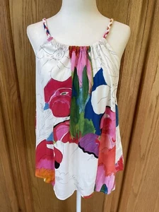Desigual. Women’s Pullover Halter Strapped Top NWT Size Small S White Floral - Picture 1 of 10