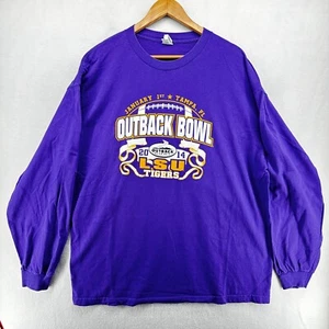 Alstyle LSU Tigers T-Shirt Blue Men's 2XL Outback Bowl 2014 Long Sleeve Pullover - Picture 1 of 9