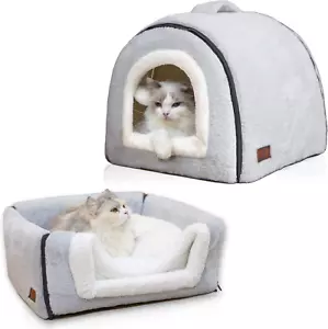 Cat Bed for Indoor Cats,Foldable Cat Cave,Anti-Slip & Water-Resistant Bottom,Cat - Picture 1 of 12