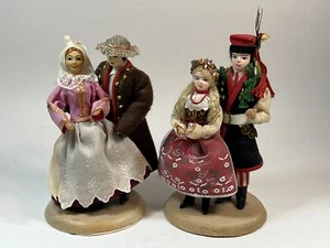 Vintage polacco SPOLDZIELNIA PRACY R.L.iA. Cepelia Bambole Popolari Cracovia Polonia Coppie - Foto 1 di 15