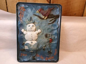 De colección Exterior John ~ Perro Go on Muñeco de Nieve Arte Popular Creación - Imagen 1 de 4
