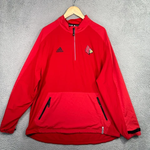 Adidas University Louisville Cardinals Climalite Quarter Zip Pullover Size XL Cover
