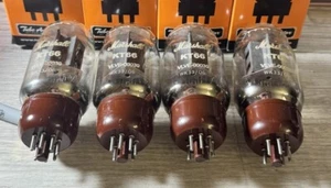 KT66 GOLD MARSHALL TAD matched Quad Power Tubes OO Getters Fat Bottle Brown Base - Picture 1 of 18