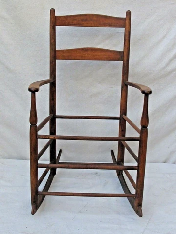 Antique American Slat Back Child's Rocking Chair c. 1850 Cover