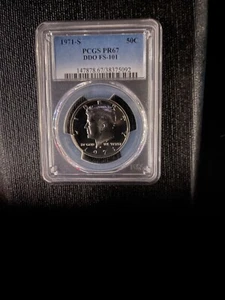 1971 S 50c Proof Kennedy Half Dollar PCGS PR 67 DDO FS-101 - Picture 1 of 2