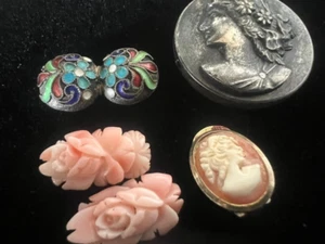🔴 Chiusure collana CORALLO INCISO e ornamenti per bigiotteria lotto vintage - Imagen 1 de 10