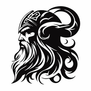 Adesivo testa vichinga Viking Odins Son 23 x 26 cm - stile auto - Foto 1 di 2