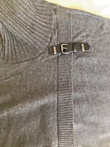 LONG COWLNECK SWEATER~DECORATIVE CLIP~CROFT&BARROW~~COTTON BLEND~HANDSOME! - Picture 1 of 9