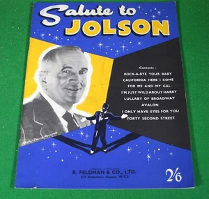 Salute to Jolson, Sheet Music 1955, Avalon, For me and my gal. - Picture 1 of 3