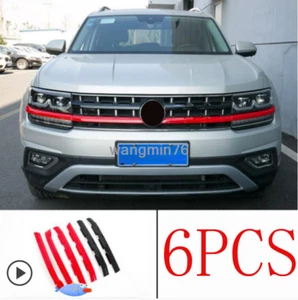 2018-2020 For Volkswagen Atlas V6 ABS Front Center Grille Grill Cover Trim 6pcs - Picture 1 of 4