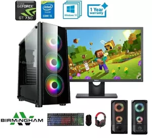 Fast Gaming PC Computer Bundle Intel Quad Core i5 16GB SSD+1TB Win 10 2GB GT730 - Picture 1 of 8
