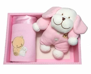 Schachtel Geschenk Von Geburt Baby Kuscheltuch Plüschtier Hund + Plaid Baby-Bug - Bild 1 von 1