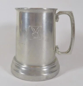 Vintage Aluminum 60s PLAYBOY Glass Bottom Beer Tankard Stein Mug Cup Collectible - Picture 1 of 6