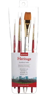 Princeton Heritage 4050 Serie Synthetischer Zobel Aquarellpinsel, 4er Set - Bild 1 von 6