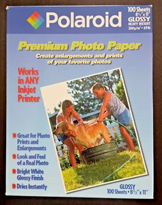 Polaroid Premium 8.5 in x 11 in glossy photo paper, 98 sheets, New condition - Zdjęcie 1 z 2