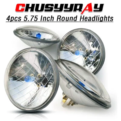 Faros de haz alto/bajo de 5,75" 5-3/4" pulgadas 4 piezas para Chevy Impala Bel Air 1962-1975 Foto 1 de 4