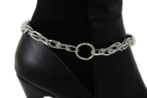 Damen Silber Metall Kette Weiblich Stiefel Armband Western Schuh Ring Charm Schmuck - Bild 1 von 12