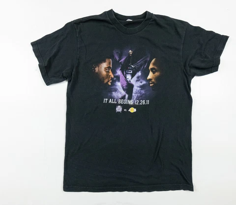 Sacramento Kings Shirt Mens Large Black Kings VS Lakers Tyreke Evans Kobe Bryant Cover