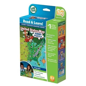 New LeapFrog LeapReader Interactive United States Map Jumbo lPuzzle works w Tag - Picture 1 of 3