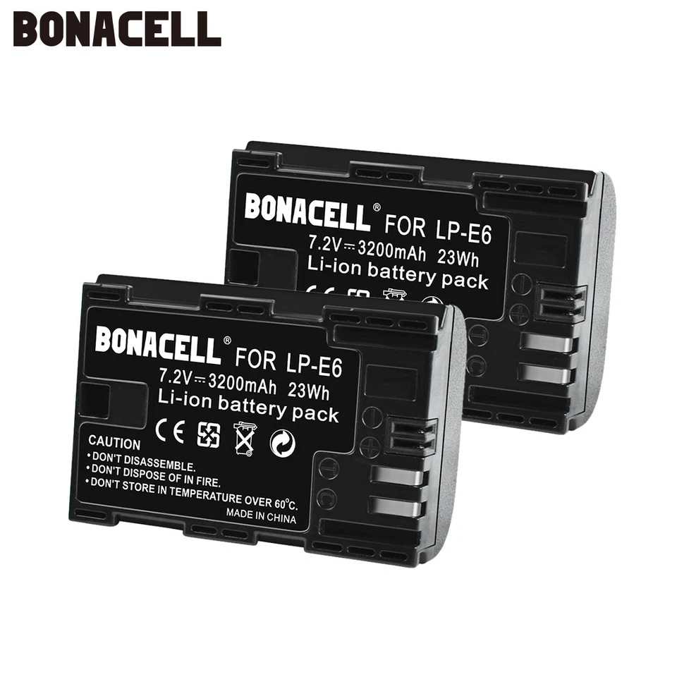 2X 3200mAh LP-E6 Akku für Canon EOS 70D 60D 7D 5D Mark II III Batterie DHL