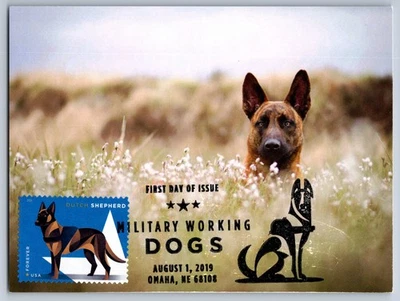 #5408 Military Working Dogs Dutch Shepherd FDC Maxi Card w/Pictorial Cancel - Image 1 of 2