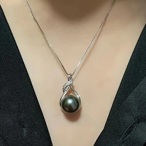 Collar de perlas negras de Tahití hecho a mano para mujer Lxalry es el regalo perfecto para wo - Imagen 1 de 8
