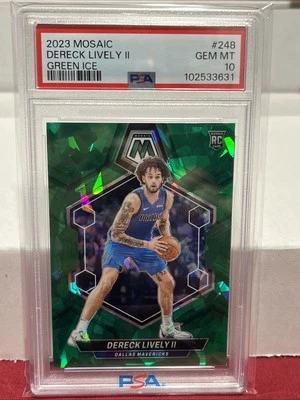 Dereck Lively II Rookie Card 2023-24 Mosaic Green Ice #248 PSA 10 - Image 1 of 3