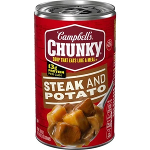 Campbell’s Chunky Soup, Ready to Serve Steak and Potato Soup, 18.8 oz Can - Picture 1 of 10