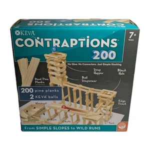 Keva Contraptions 200 Bohlen Set Kiefernholz 2 Kugeln 2009 Mindware komplett - Bild 1 von 5