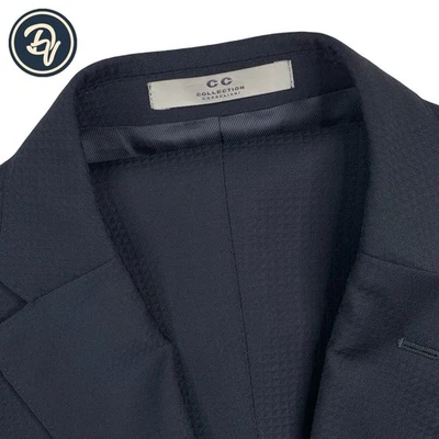 男式 42 L Corneliani 系列定制订单黑色几何修身西装 — 第 1/4 张图片
