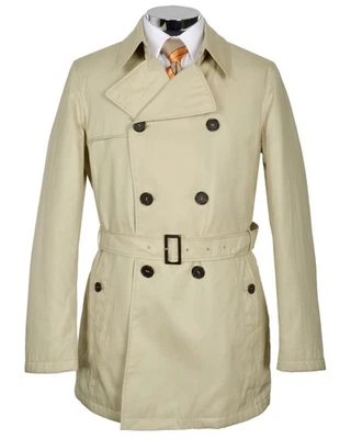 Abrigo Allegri Hombre Doble Pecho 46 Regular (IT 56) Caqui - Hecho en Italia Foto 1 de 4