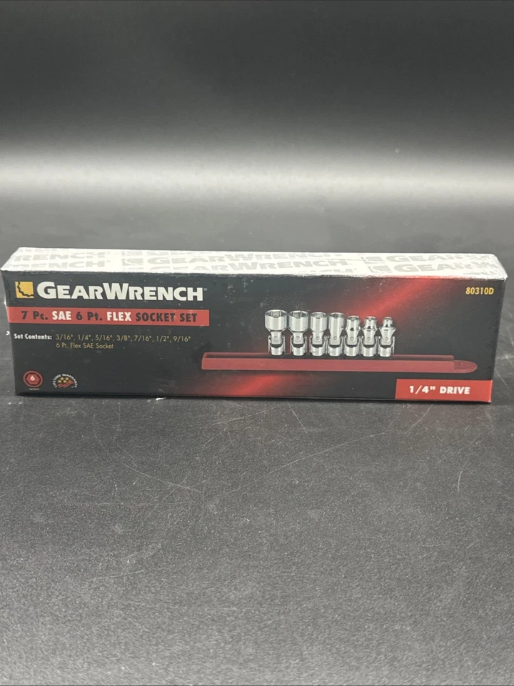 GearWrench 80310D 7 Piece 1/4-Inch Drive 6 Point Flex SAE Socket Set - Image 1 of 1