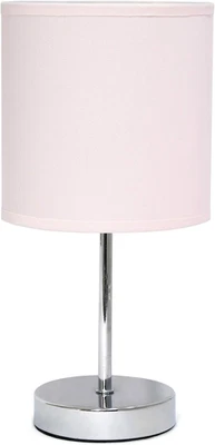 Abajur de mesa LT2007-BPK cromado mini tecido básico sombra, rosa blush - Imagem 1 de 4