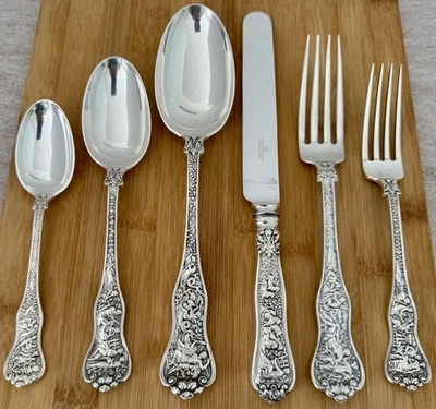 OLD ORIGINAL 36 PIECE SET TIFFANY OLYMPIAN STERLING FLATWARE SERVICE FOR 6 X 6 - Image 1 of 4