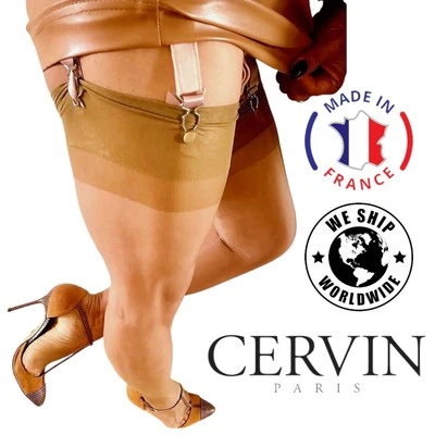 CERVIN Strümpfe 100% Nylon verschleiert RHT Capri 15 DEN nahtlos NUDE TAN Gr. 4 - Bild 1 von 4