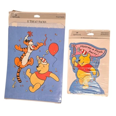 Nuevo de Lote Antiguo Winnie the Pooh Tigger Fiesta de Cumpleaños Invitaciones Golosinas Bolsas Foto 1 de 3
