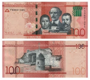 República Dominicana 100 Pesos (2024) - Sánchez, Duarte & Mella/p-190j, B728f UNC - Imagen 1 de 3