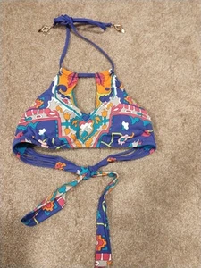 Trina Turk NWOT Women's Small Size 6 Halter Keyhole Colorful Paisley Swim Top - Picture 1 of 6