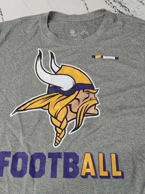 NIKE мужской DRI-FIT MINNESOTA VIKINGS NFL серый XL на поле рубашка с коротким рукавом - Изображение 1 из 4