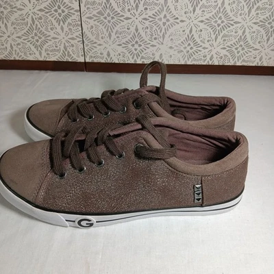  Zapatillas Mujer By Guess Marrón Bling Talla 8 1/2 Muy Buen Estado Foto 1 de 4