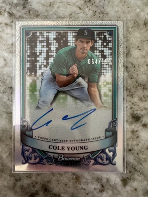 Cole Young 2023 Bowman Sterling #PA-CY  Prospect Autographs Refractor /150 Auto - Image 1 of 2