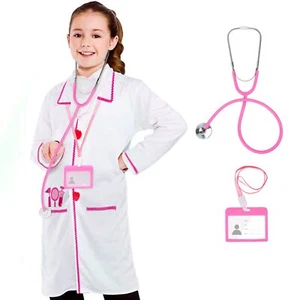 Kids Doctor Costume Lab Coat Halloween Dress Up Toddler Party Outfit - Picture 1 of 7