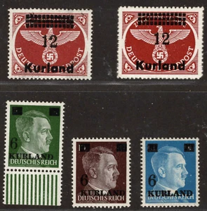 1945 GERMANY Kurland LATVIA Set MI#1-4 A B  MNH**OG VF SIGN - Picture 1 of 5